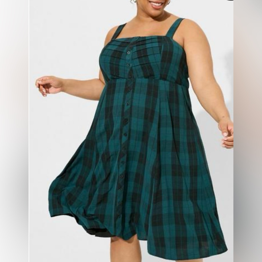 Torrid Midi Seersucker Button Front Dress Size 1x
